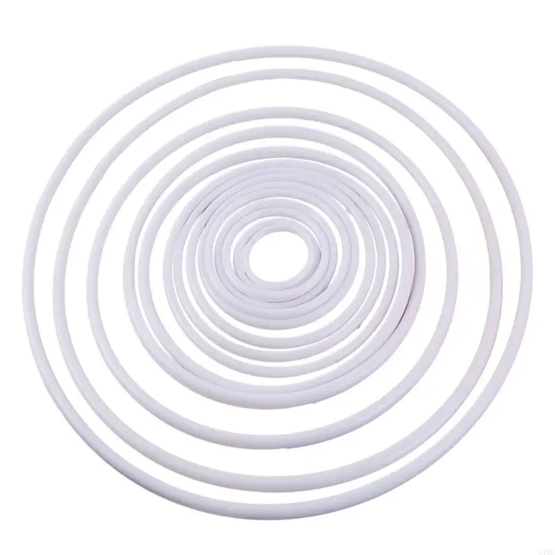 H7BF White Hoop for Craft DIY Jewelry Making Accessories Plastic Hoops White Hoops for Handmade Crafts Wedding Accessaries