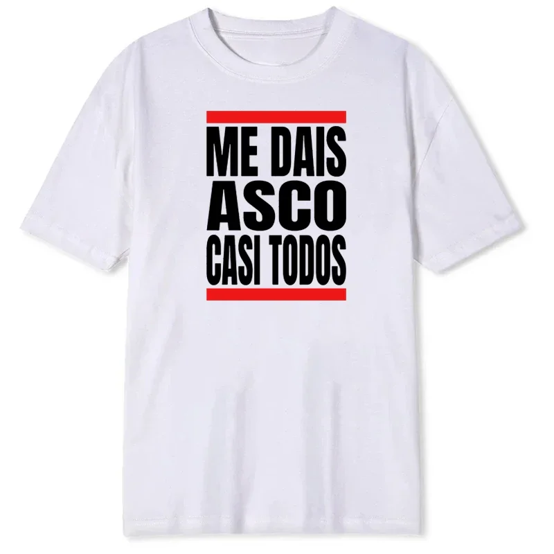 Men Me Dais Asco Casi Todos Letter Print Tshirt Men Women Casual Loose Streetwear Round Neck Short Sleeve Top Fashion Tee Unisex image 2