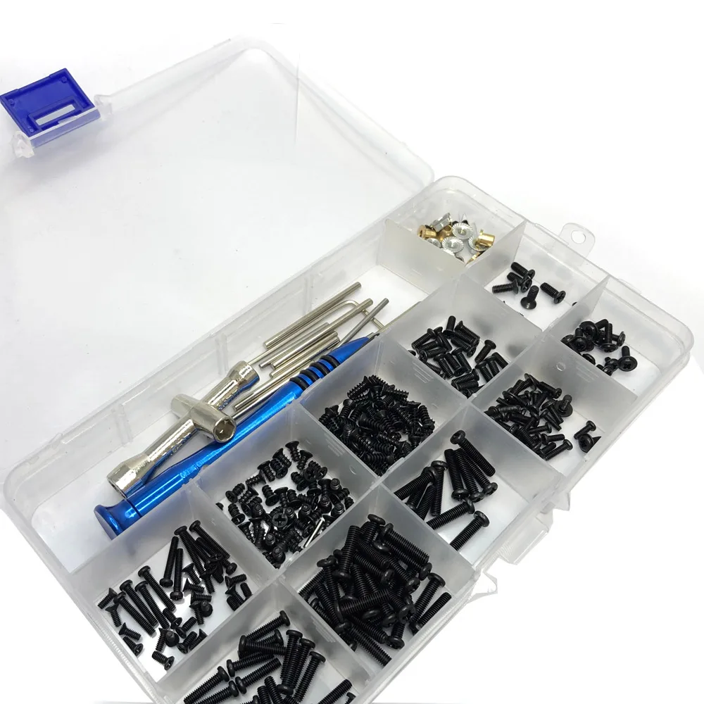 M2 M2.5 M3 Screw Fastener Kit Cross Sleeve Hex Wrench Swing Arm Pin Screws WLtoys 144001 124016 124017 124018 124019 1/14 1/12