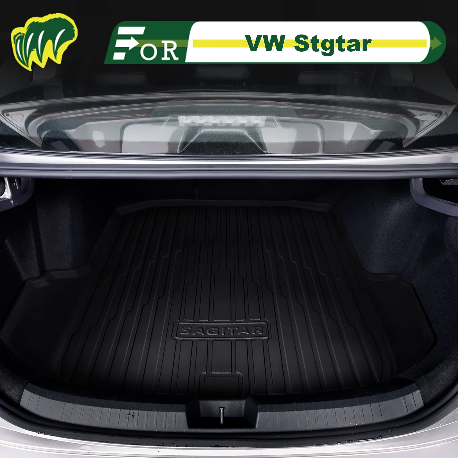 

For VW Stgtar 2006-2025 TPE Custom Fit Car Trunk Mat All Season Cargo Mat 3D Shaped Trunk Liner Chair-back Protection Mat