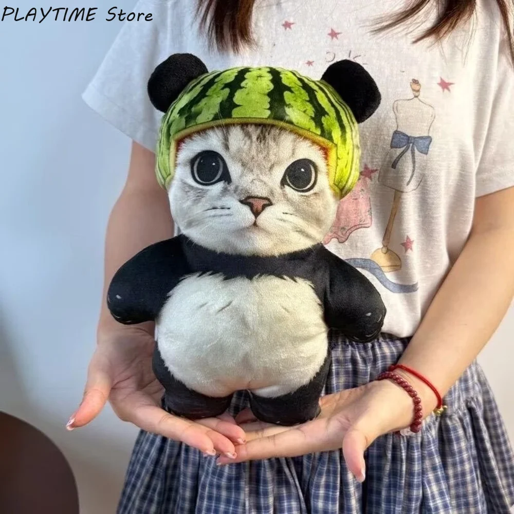 Funny Watermelon Panda Plush Pillow Stuffed Cartoon Animal Standing Plushie Companion Appeasing Gift Home Decor Kids Toy