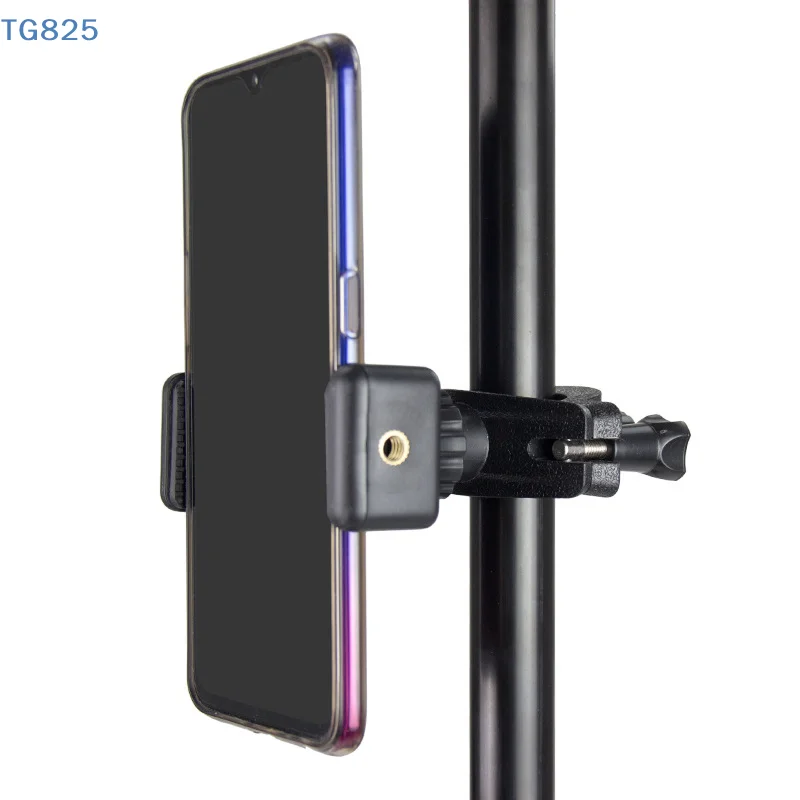 【SA】1Set SLR Camera Phone Holder For Circular Lamp Tripod Phone Live Streaming Bracket Automatic Clamping 360 ° Rotating Bracket