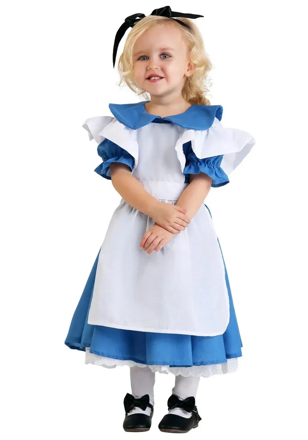 Disfraz de Alicia en el país de las maravillas para niñas y niños, fantasía Lolita, sirvienta, Cosplay, Halloween, Carnaval, fiesta, vestido elegante