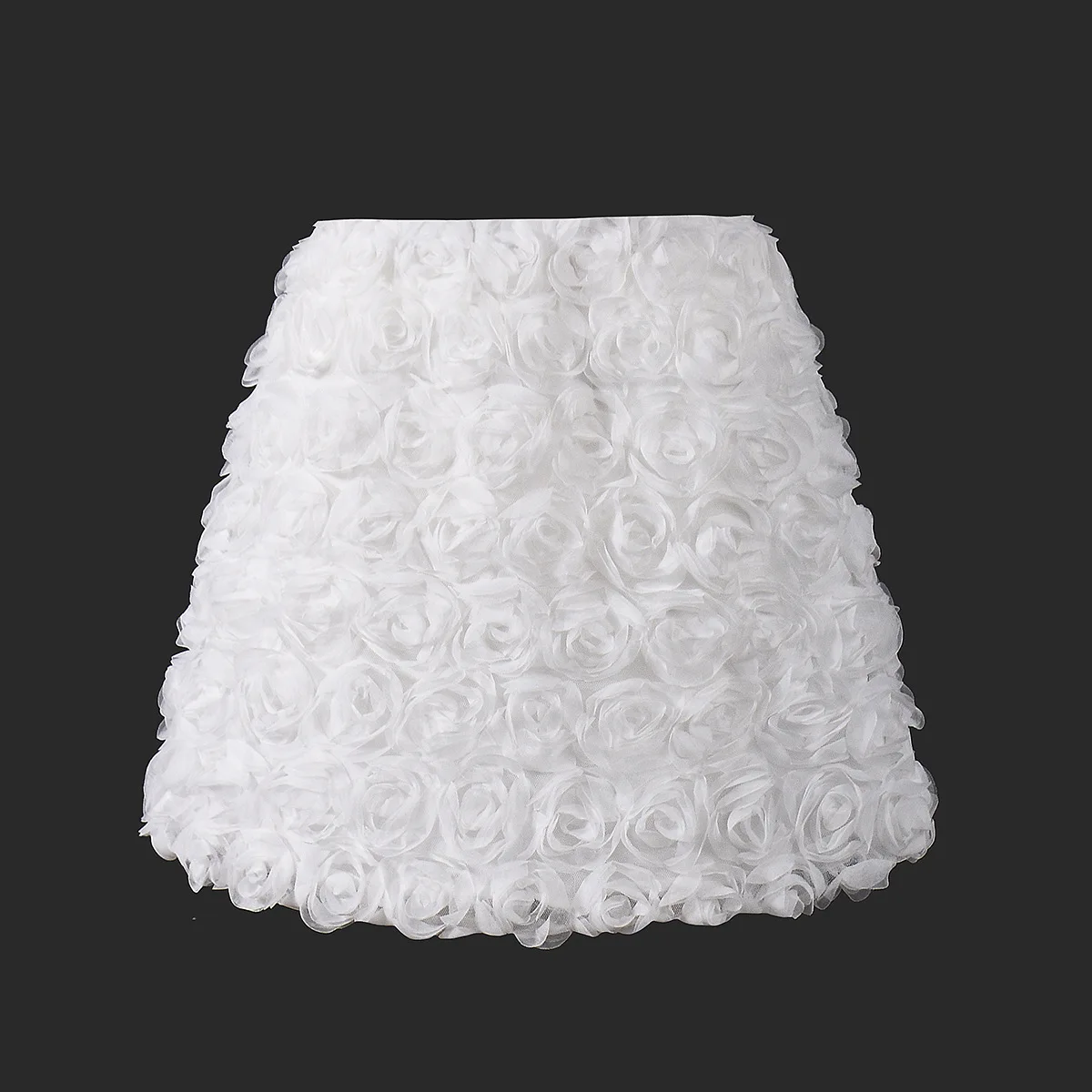 

Новая летняя женская юбка 2026 года с высокой талией, белая, с объемными цветами