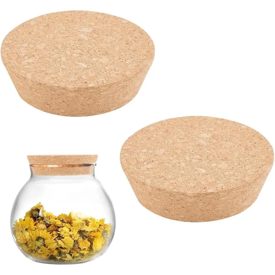 

2Pcs Large Cork Lids for Jars Tapered Cork Plugs tural Soft Wood Replacement Stoppers for Mason Jar Glass Bottles Canning and P