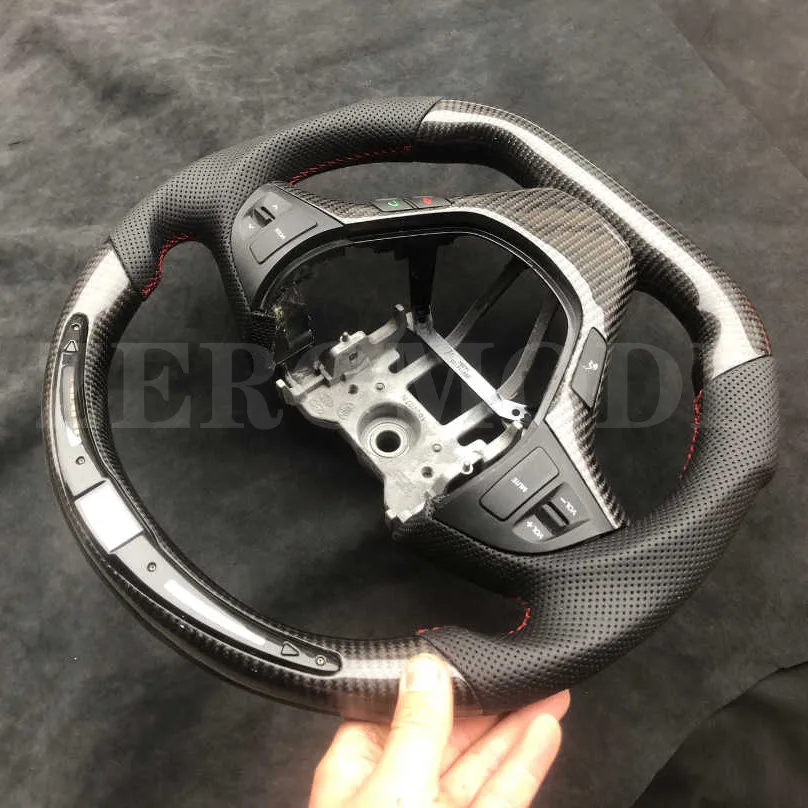 OEM Cuatomized Carbon Fiber Sports Steering Wheel Alcantara compatible for Hyundai Rohens Coupe 2012-2020