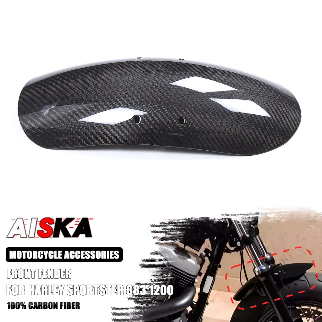 

100% Carbon Fiber Motorcycle Retro Modification Front Fender Splash Mudguard For Harley-Davidson Sportster XL 883 1200 2004-2013