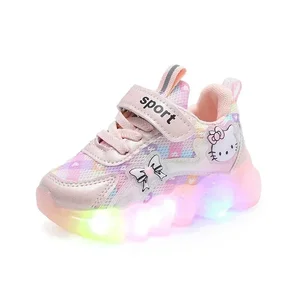 Beautiful Hello Kitty Casual Shoes For Baby Girl Children Led Led Tennis Children's Halking Shoes Children Children 12 Main Sales Children's Sneakers Girl - №11
