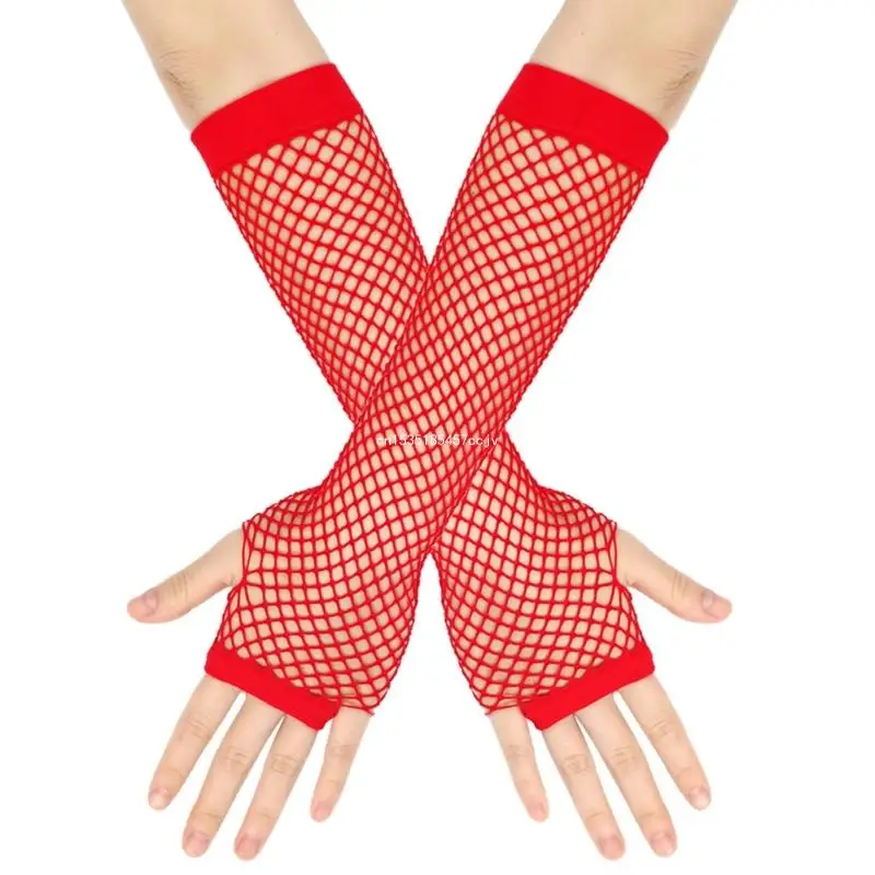 Carnival Party Gloves Stretchy Arm Gloves Adult Festival Costume Fishnet Gloves Dropship