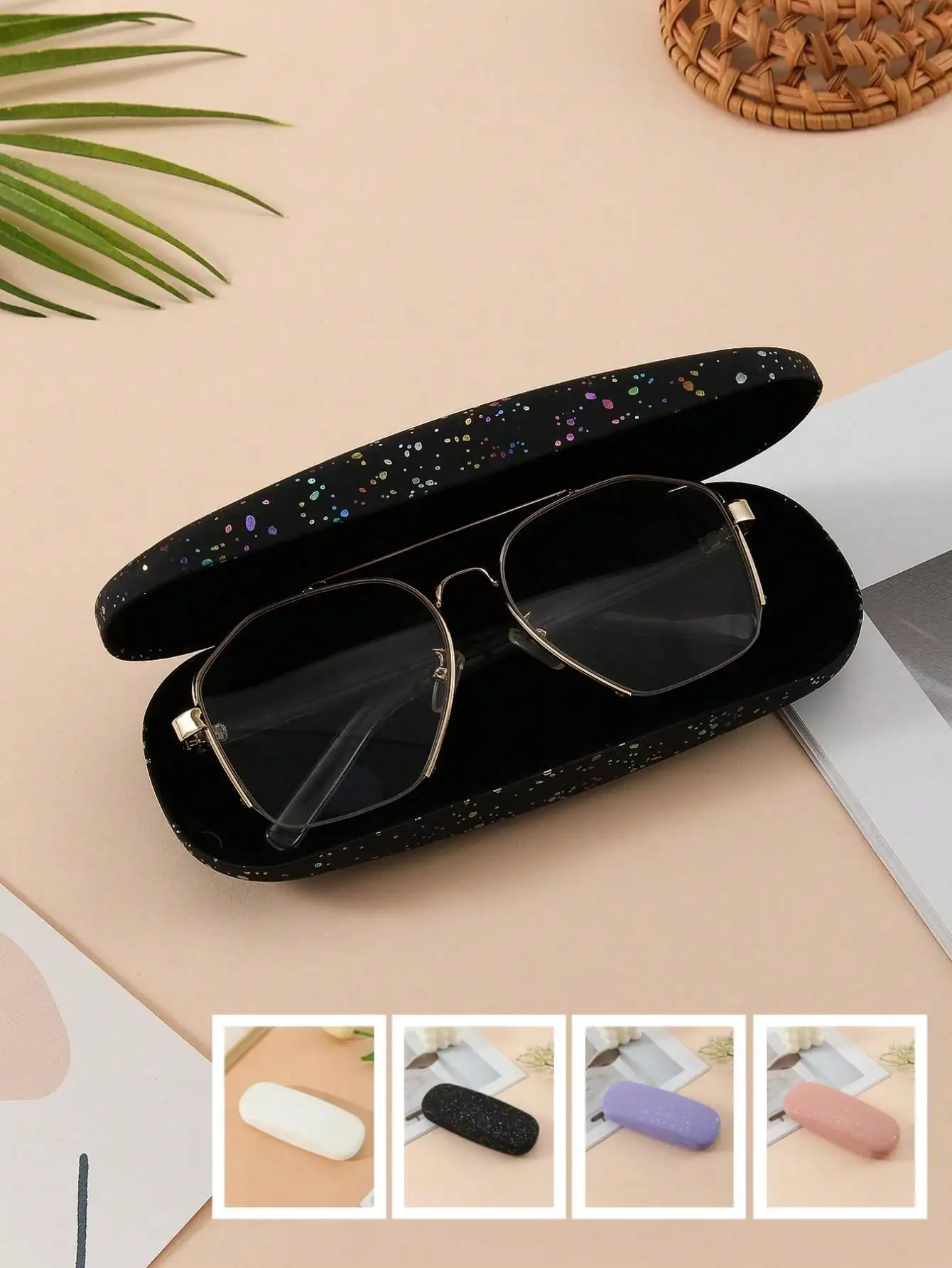 1pc laser craft magic star decoration glasses case is suitable for daily/holiday/party use