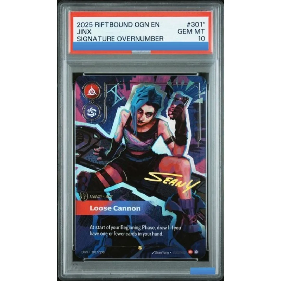 DIY RIFTBOUND LEAGUE OF LEGENDS OGN ORIGINS KAI'SA AHRI SETT SIGNATURE OVERNUMBER Authentication Grading 10 Collection Game Card - view 4