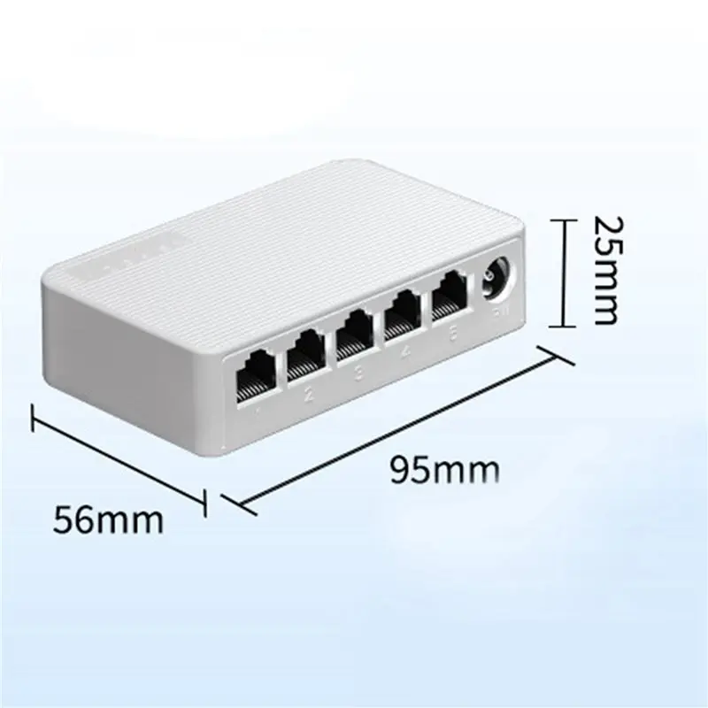 Classic-2X 5 Port 100Mbps Ethernet Switch Mini Portable Network Hub Ethernet Splitter With USB Cable For Home Dormitory Office
