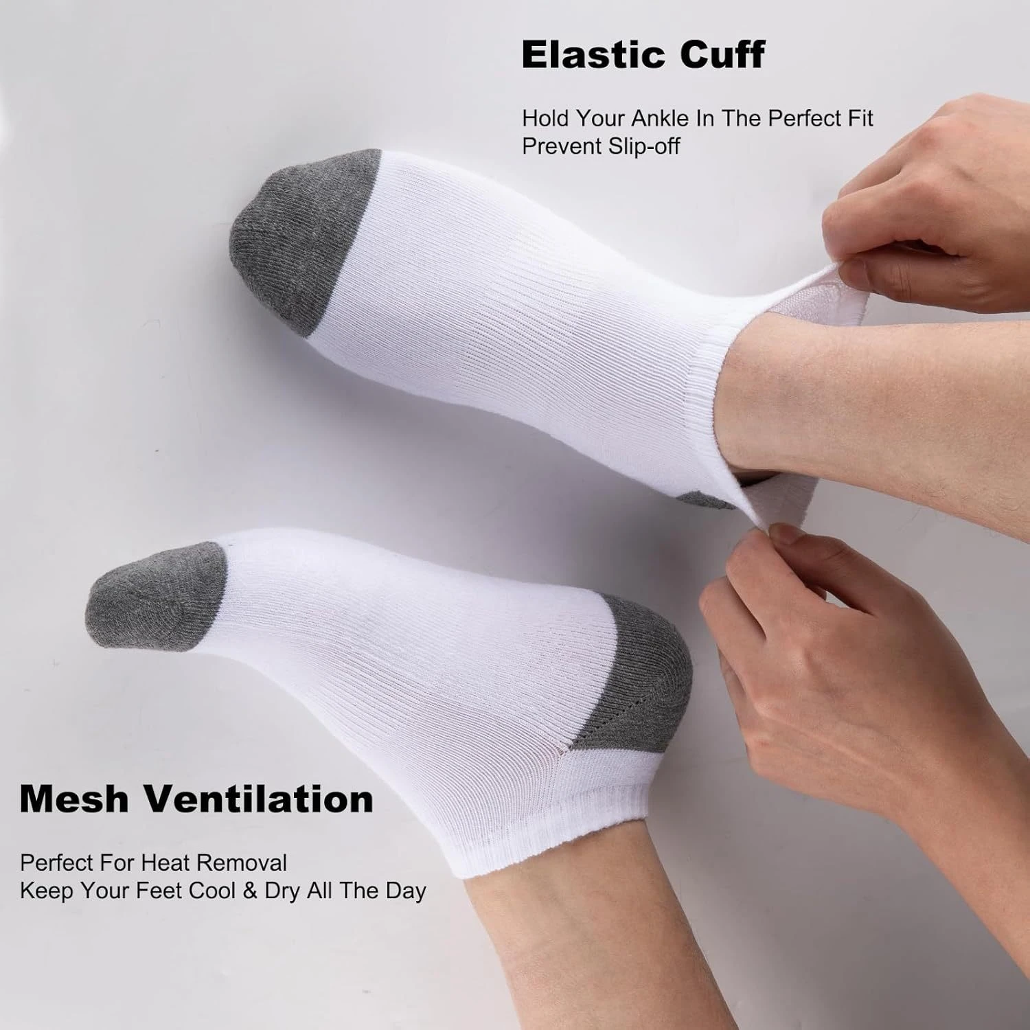 1/3/10 Pairs Men's Sports Ankle Socks Breathable Mesh Soft Stretchy Low Cut Running Gym Casual Sock Fashionable Elastic Sox
