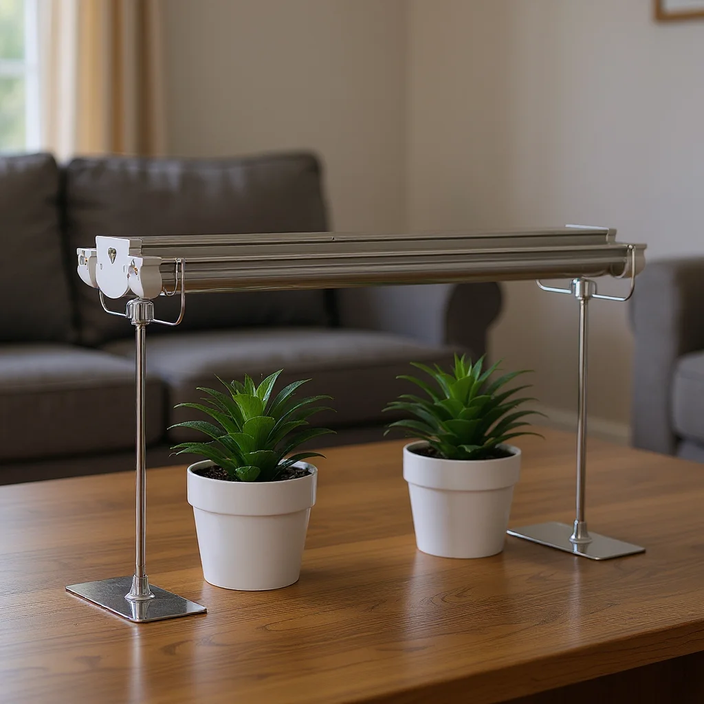 Adjustable Tabletop Grow Light Stand, Indoor Plant Light Holder Bracket Rack for , T8/T20 Plant Light Tube Vertical Stand