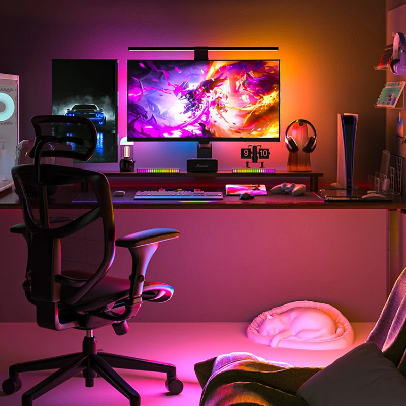 RGB Atmosphere Light Strip Computer Monitor Light Chasing Flowing Water Pickup Light Gaming Room Decorative Screen