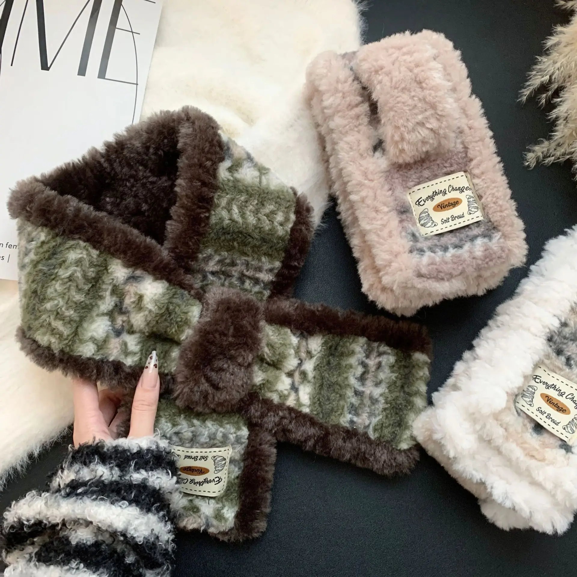 

Женский мягкий теплый шарф, зимний корейский стиль, атмосфера, маленькие гетры с перекрестной шеей, защита шеи, милый модный аксессуар для утеплителя шеи