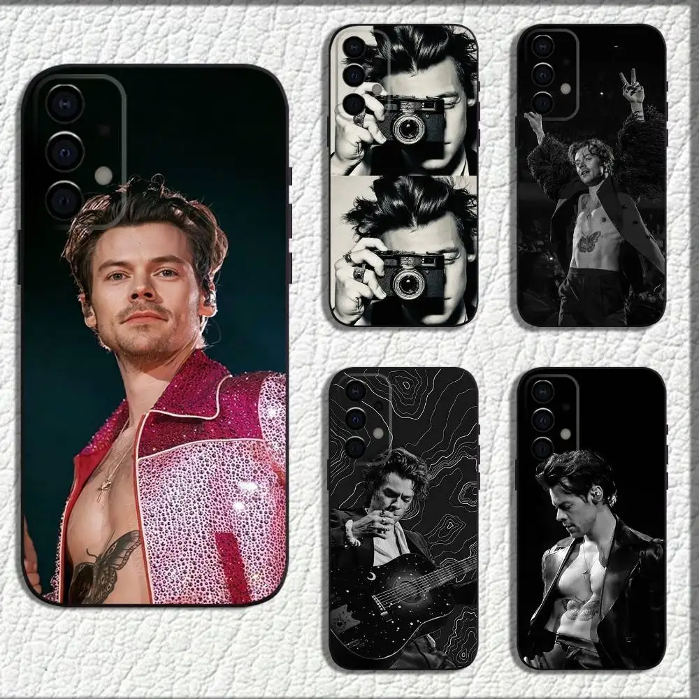 

H-HaRRyS singer Styles Phone Case For Samsung Galaxy A73,72,71,A52,51,40,41,A22,A32,31,A13,12,Note20 Soft Black Shell