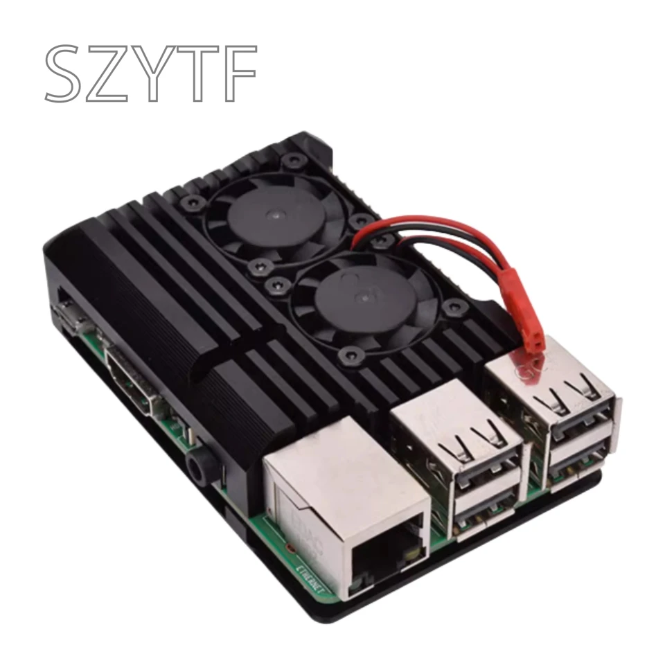 1set Dual Fan Cooling System Module With Heat Sink for Raspberry Pi 4B 3B+ Model + (Plus) 