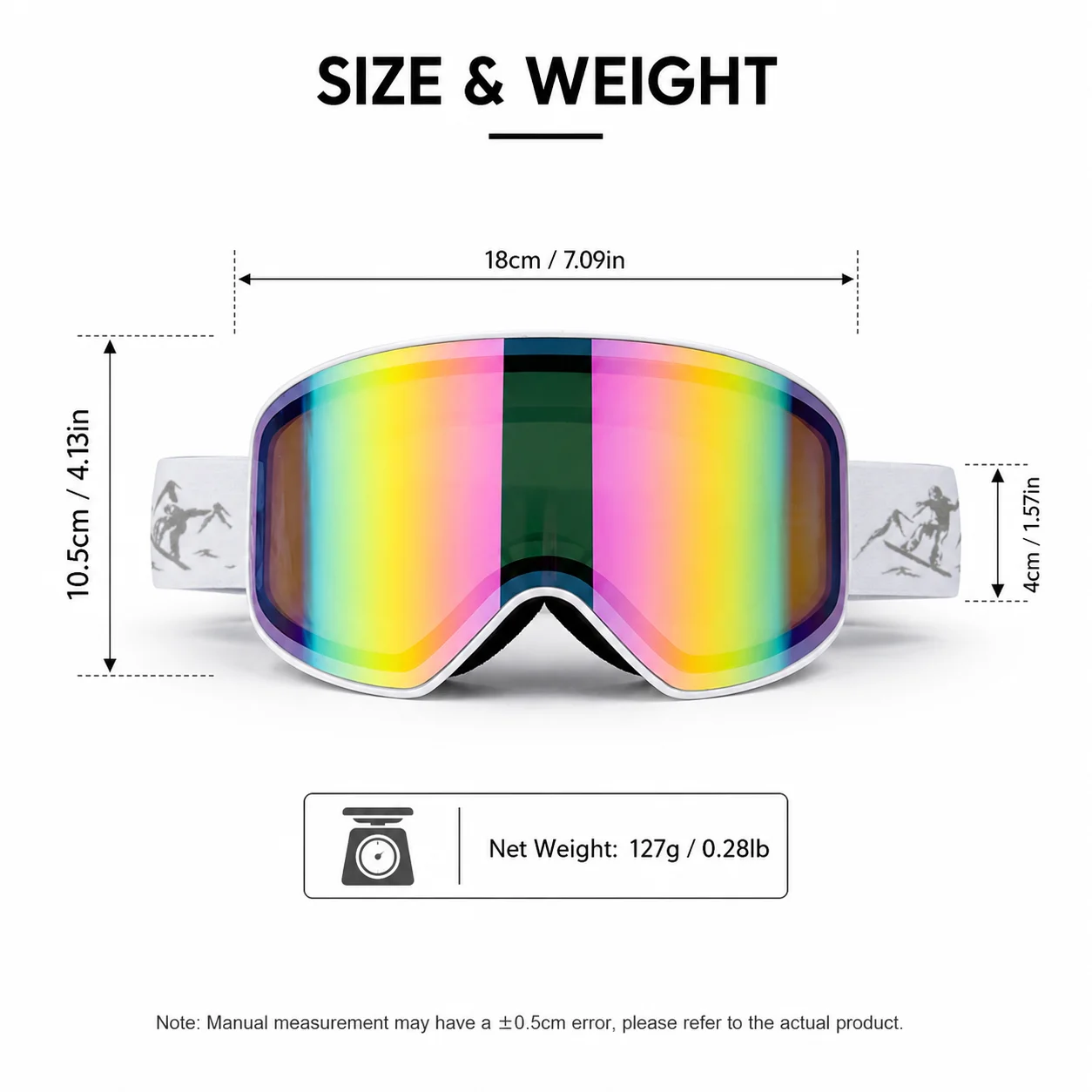 Adult High-Quality Ski Goggles HD Anti-Fog Wind-Dust-Proof UV400 Cycling & Skiing Eyewear for Outdoor Sports