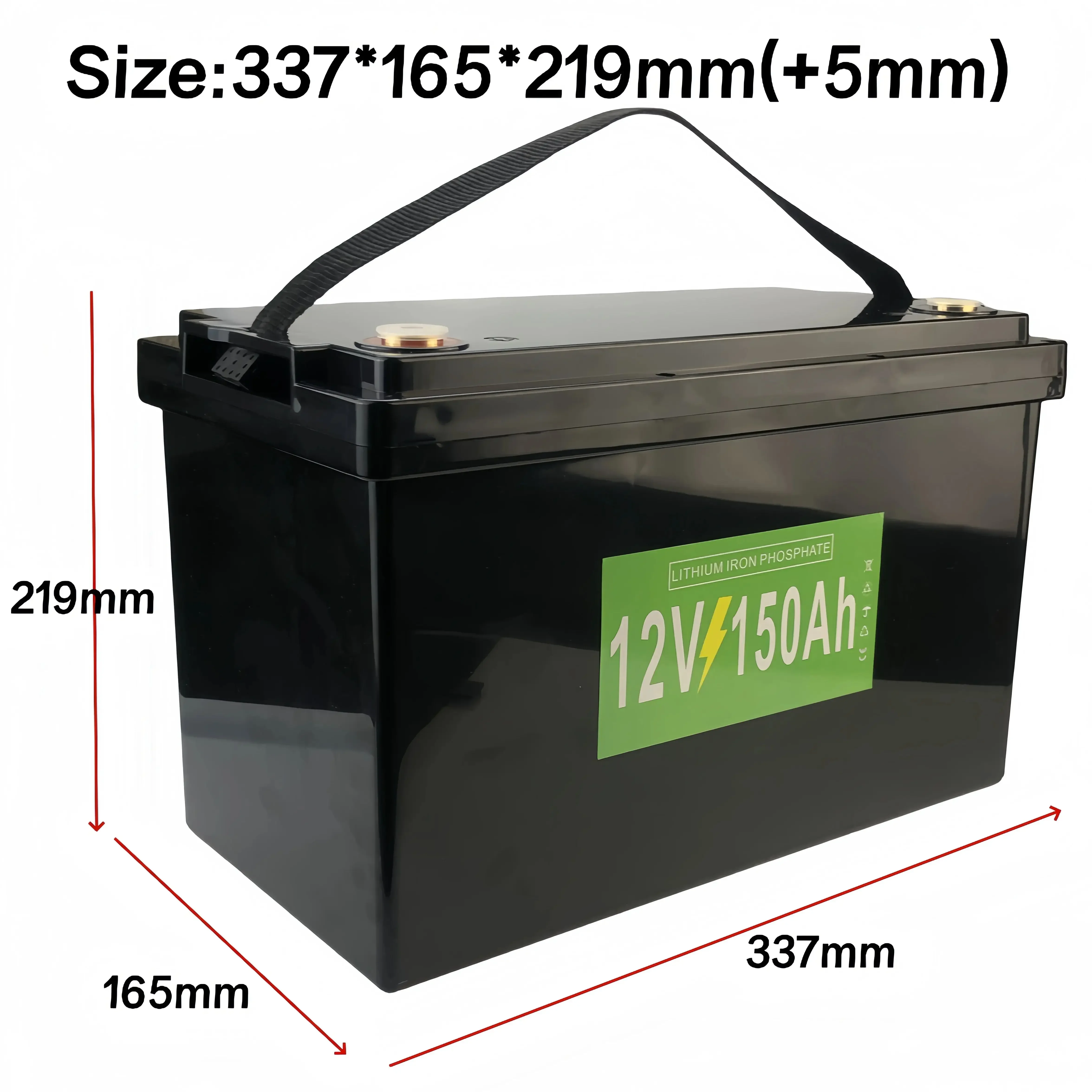 LiFePO4 battery 12V 150Ah with build in BMS lithium iron phosphate battery, suitable for RV camp generation solar power systems