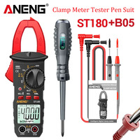 Clamp Meter Tester Pen Suit ANENG ST180+B05 Kit 4000-Count Multimeter Volt Pen 90-250V Neon Screwdriver Diagnostic Home DIY Tool