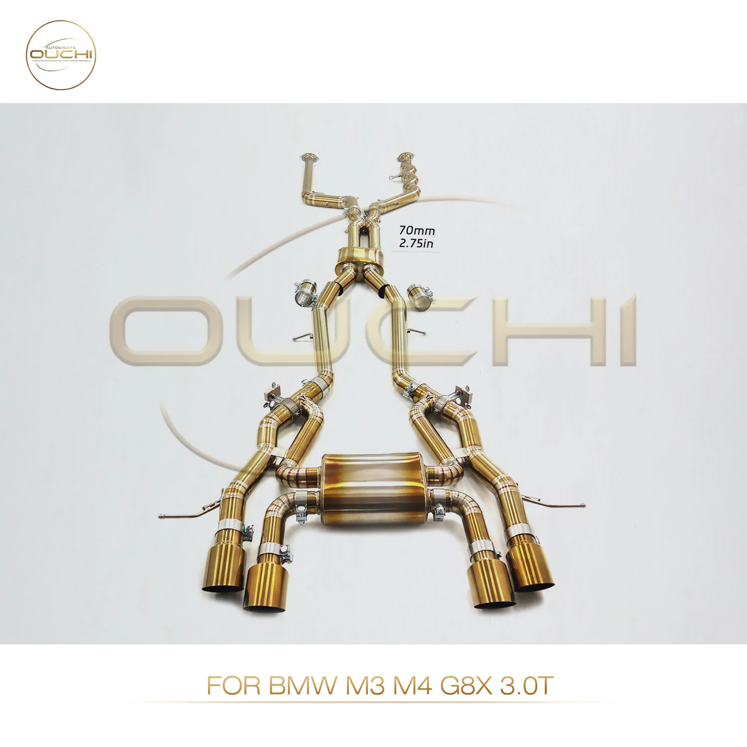 

OUCHI Factory Direct Sales TC4 Catback Exhaust for BMW M3 M4 G8X 3.0T, X-Pipe Design Lightweight Performance With Tips