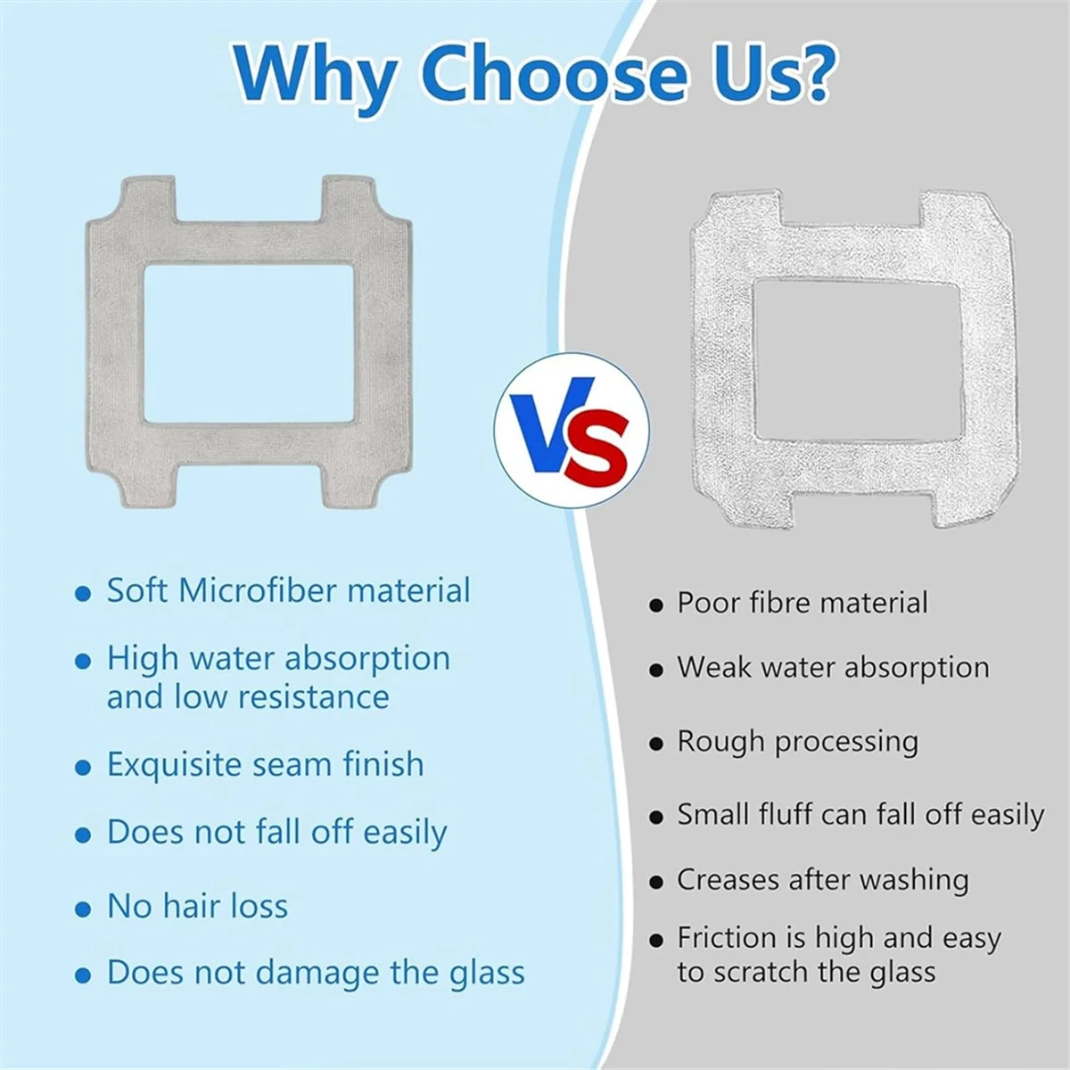 Y32A 9Pcs Window Rags for Winbot / PRO Robot Vacuum Cleaner, Replacement Mop Pad Cloths Accessories