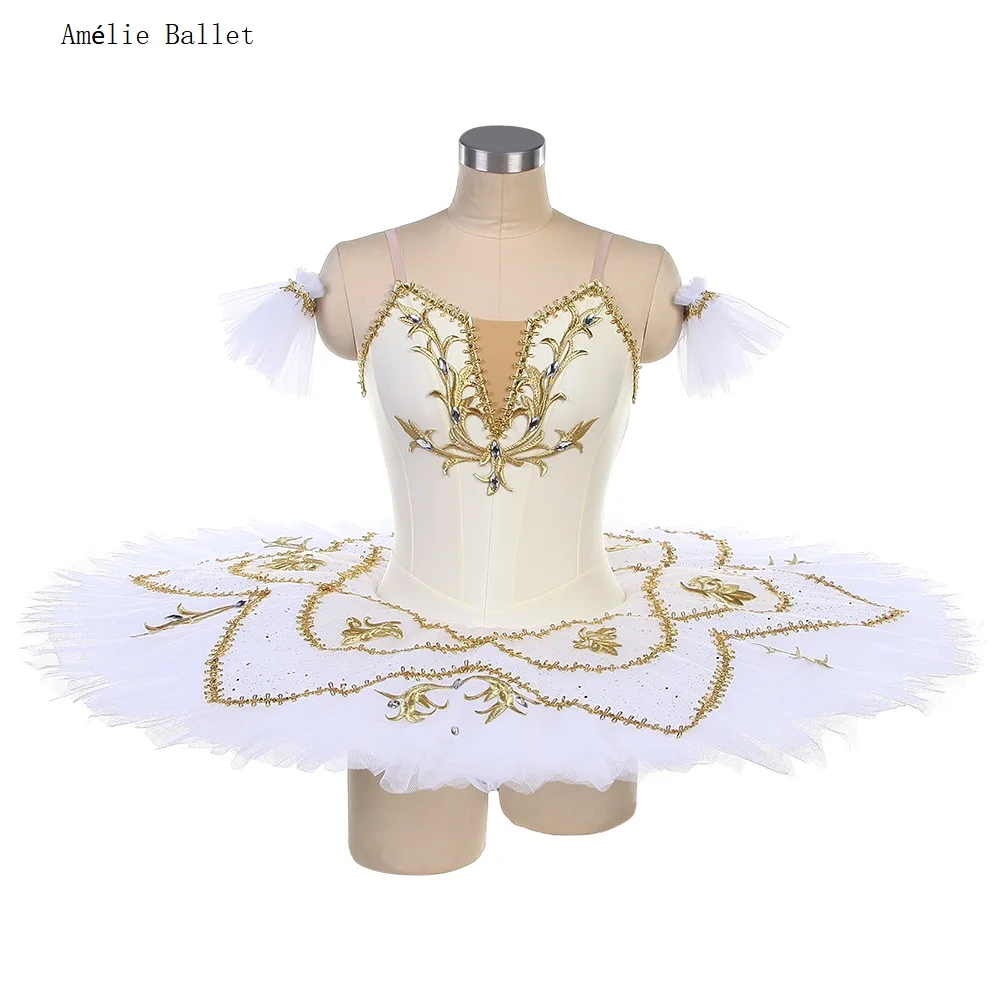 Bll430 rosa pálido/marfim elastano pré-profissional ballet tutu adulto criança bailarina trajes de desempenho de palco panqueca tutu