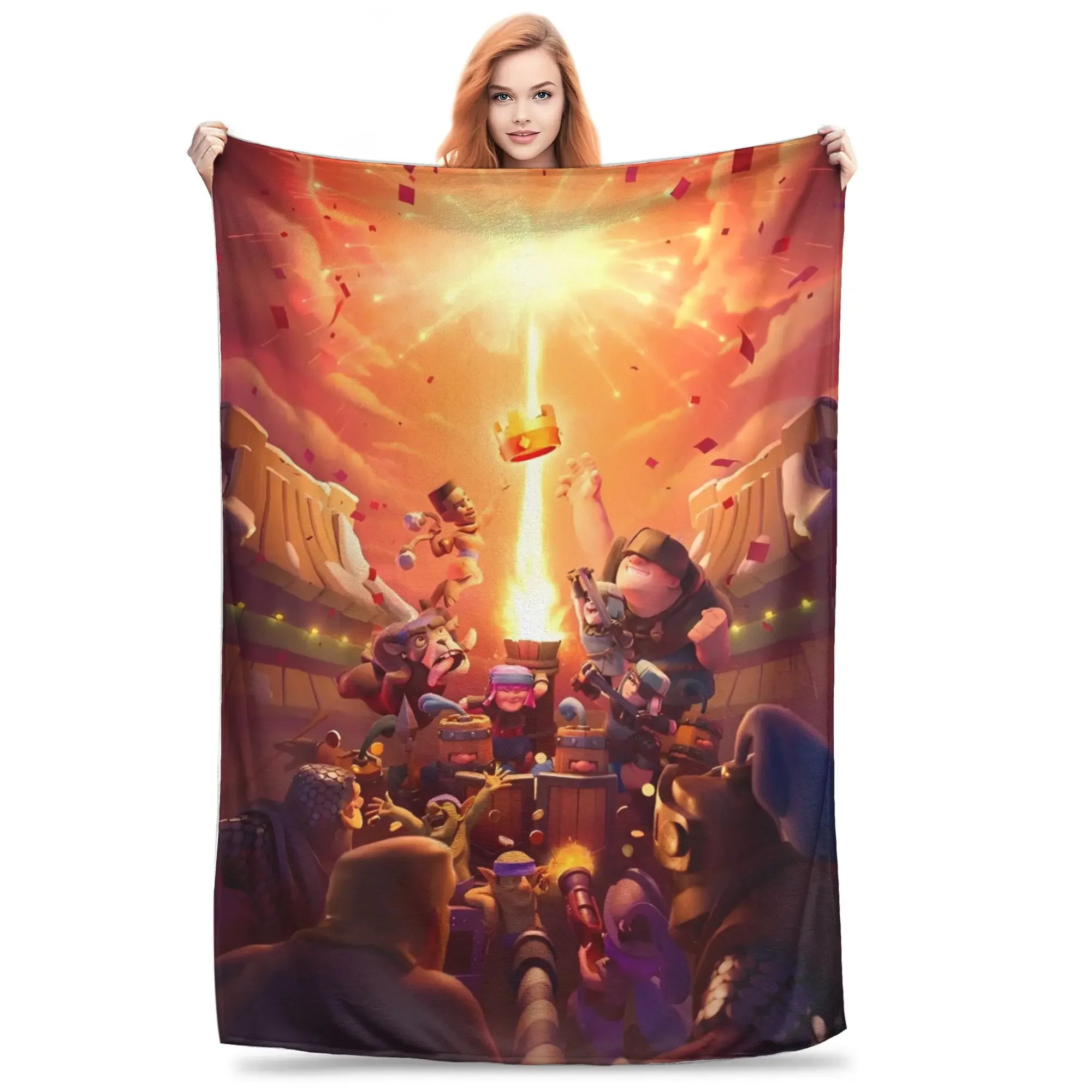 

Soft Warm Throw Blanket for Couch Chair Flannel Bedspread with Graphic Design for Kids Gaming Travel Cover