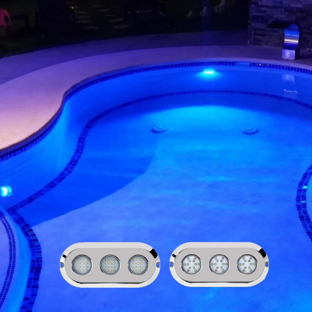 180W 12V 24V Red Green Blue LED Boat Underwater Lights