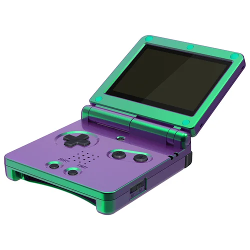 Imagen 1 del producto Carcasa de repuesto eXtremeRate para Gameboy Advance SP (GBA SP) - Camaleón Verde Púrpura