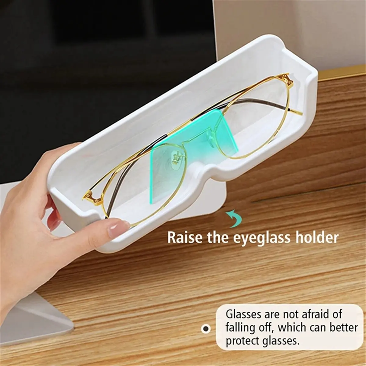 morning Glasses Organizer Wall Mounted Sunglasses Display Rack Wardrobe Decoration Storage Box White