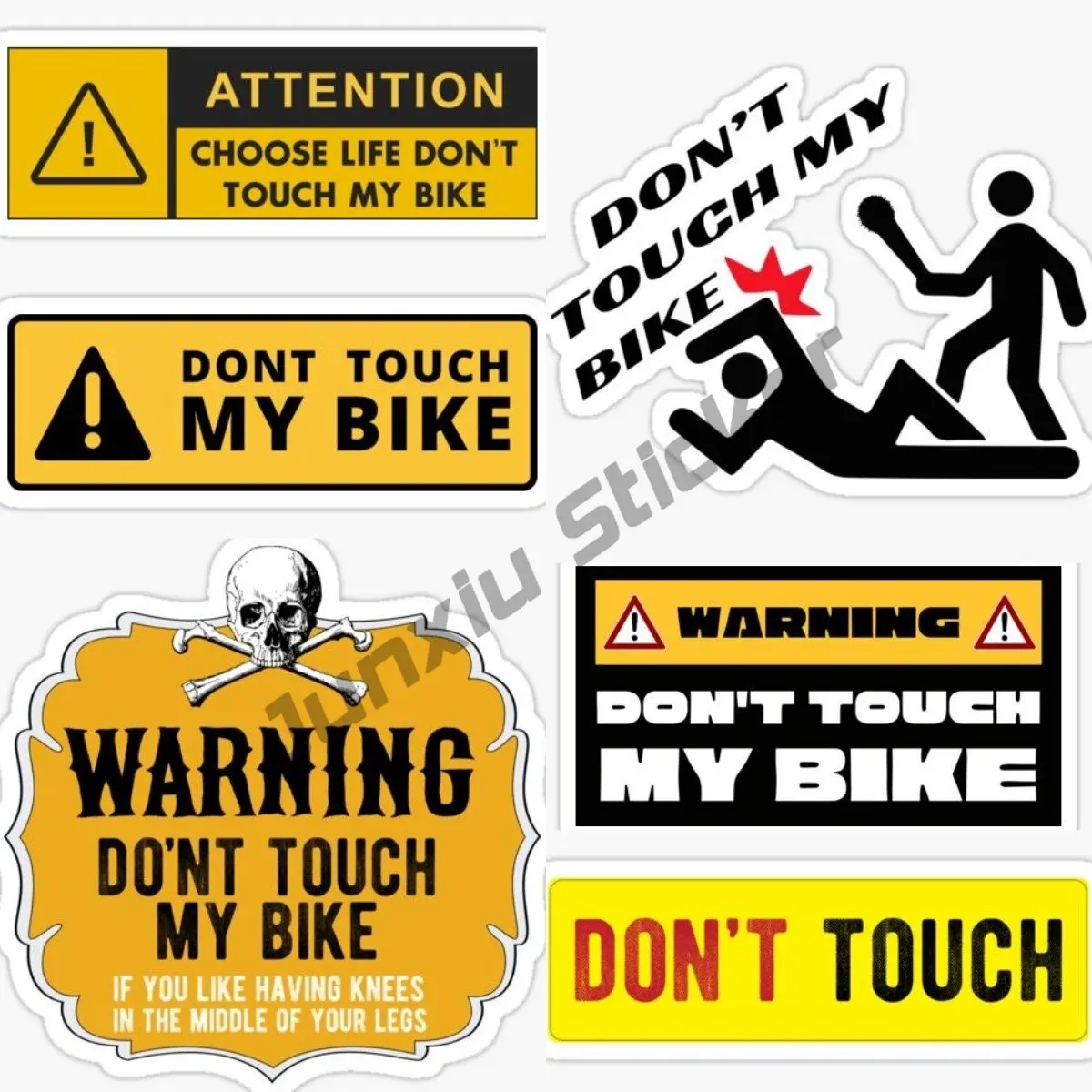 

Ретро мото наклейки для стайлинга автомобилей для DONT TOUCH MY Bike мотоцикл предупреждение светоотражающие водонепроницаемые наклейки с тонкой окклюзией и царапинами