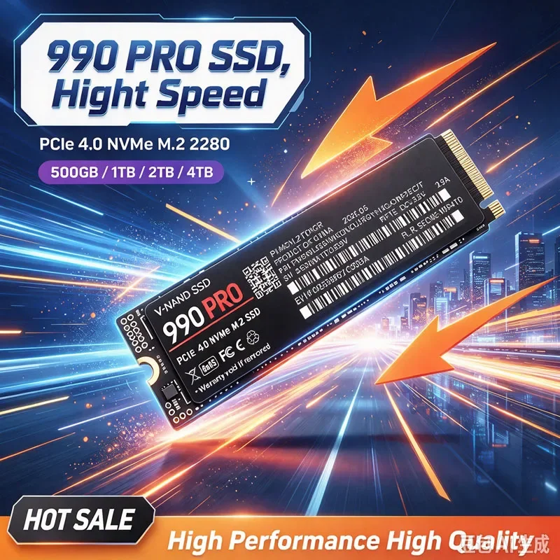 2026 New M.2 990 PRO NVMe SSD PCIe Gen4 High Performance Internal Drive 1TB 2TB 4TB Storage Upgrade For Desktop Laptop
