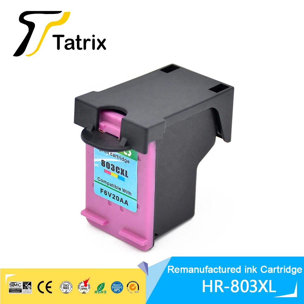 Imagem -03 - Tatrix Hp803 xl 803xl Premium Remanufaturado Cor Cartucho de Tinta a Jato de Tinta para hp Deskjet 1110 1111 1112 21312132 2622 2621 Impressora