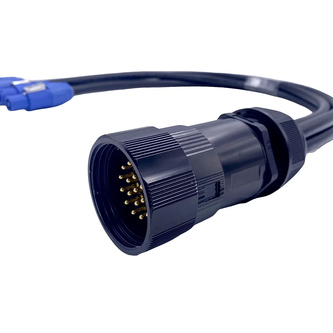 

New FCONNR 19 PIN SOCAPEX to 4/6 Channel Blue PowerCON Connectors Breakout Cable