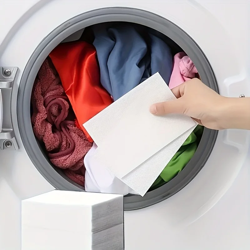 50 PCS/Bag Laundry Tablets Laundry Paper Anti-Staining Clothes Sheets Anti-String Mixing Color Absorption Washing Accessories