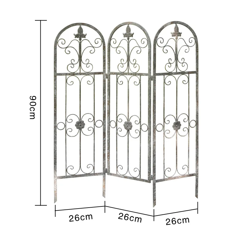 

European wrought iron vine climbing frame flower stand fence bracket rose plant courtyard garden partition outdoor garden fence