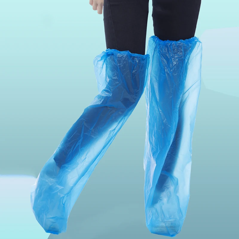 10Pairs Durable Waterproof Disposable Rain Shoe Covers High-Top Boot Waterproof and Pollution Prevention Anti-Slip PE Material