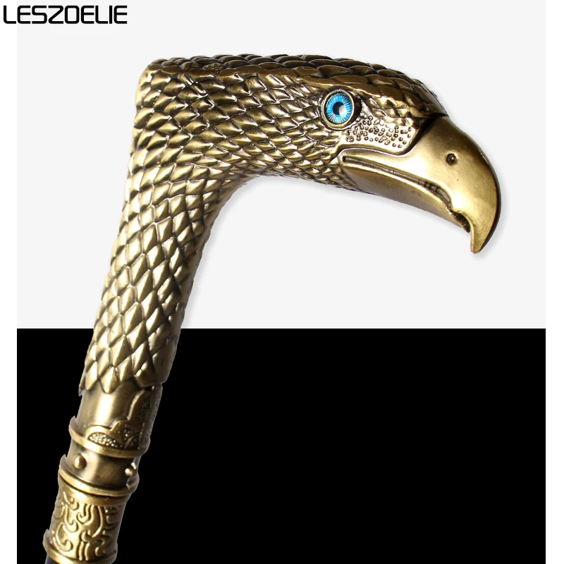 Bronze Eagle-Head Walking Stick Cane Man Party Decorative Walking Cane Men Fashion Elegant Hand Cane Vintage Canes Walking Stick