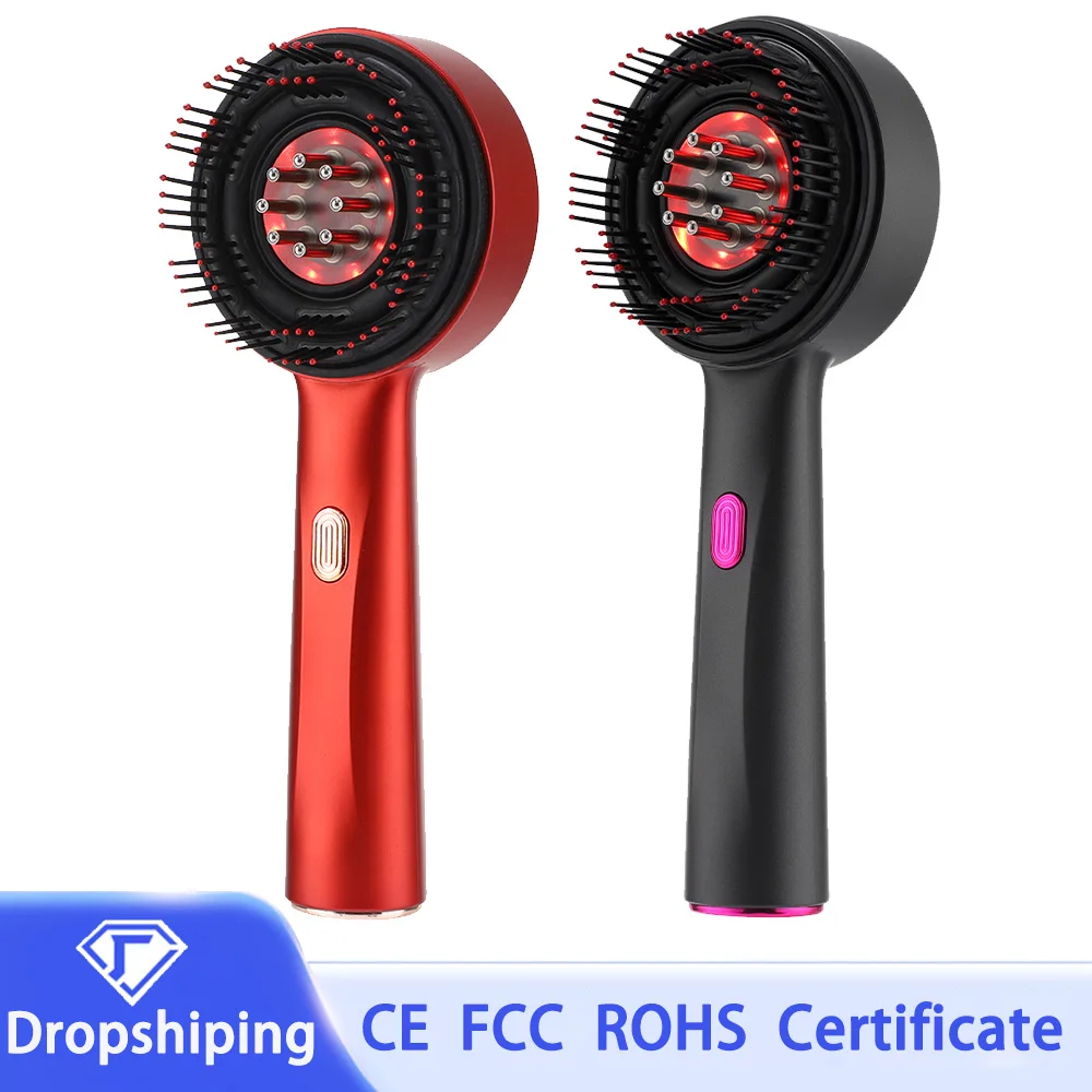 

Electric Vibration Massage Comb Red Light Hair Follicle Comb Scalp Oil Liquid Applicator Head Massager Hair Growth Anti Loss