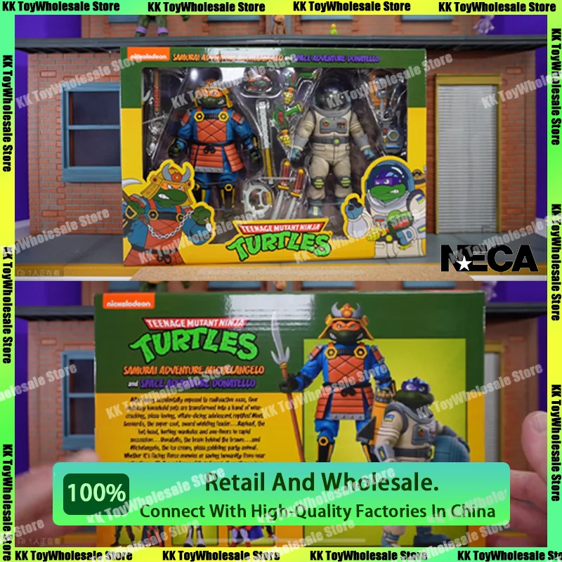 

NECA Tmnt Trutles Figures Samurai Adventure Michelangelo Space Adventure Donatello Anime Action Figure Statue Figurine Gift Toys