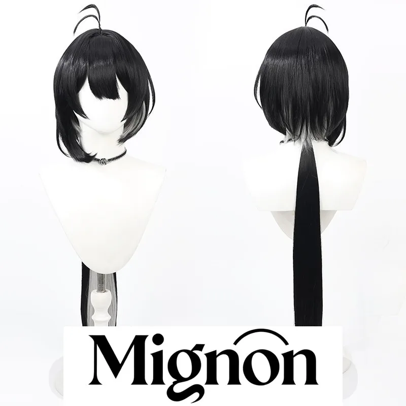 Wuthering Waves Female Rover cosplay wig black highlights jellyfish head scalp Halloween gift