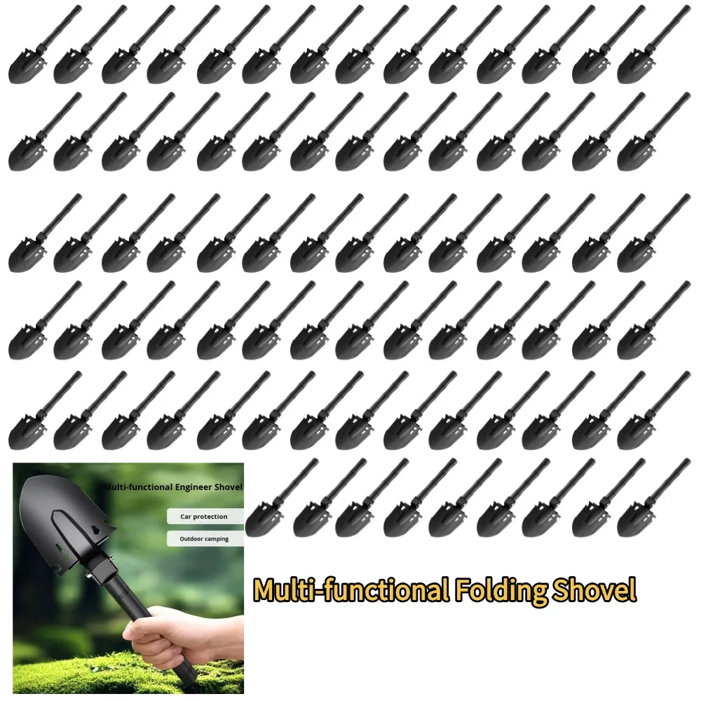 Foldable Shovel with Compass Portable Multi Purpose for Camping Hiking Backpacking Gardening Hiking Accessories