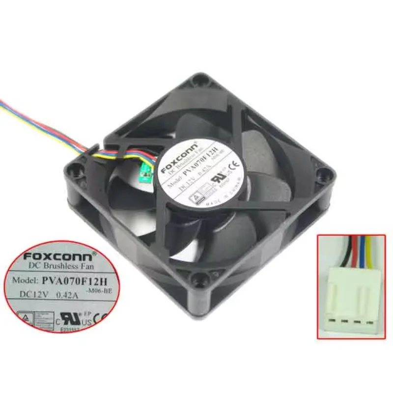 Forcecon PVA070F12H M06 DC 12V 0.42A 70x70x20mm 4-Wire Server Cooling Fan