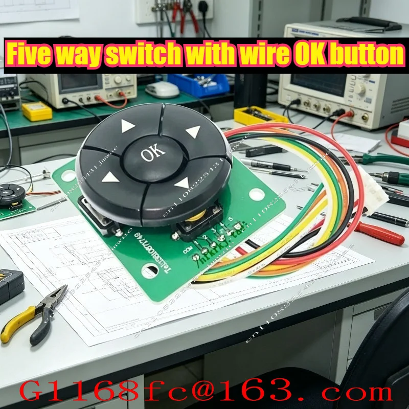 XA144M Five Way Switch with Cable Five Way Navigation Button with Circuit Board Switch Module B3F-4055