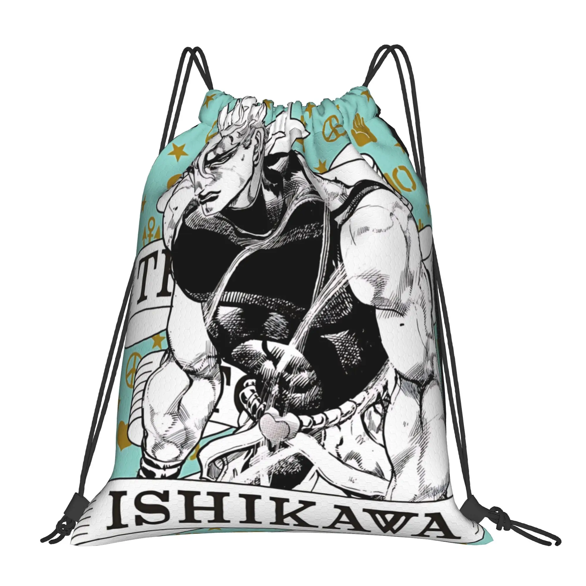 bag Pouch Jojo's Bizarre Adventure World  Drawstring Bags Shopping Pouch Print Backpack Boy Girls School Shoe Bag