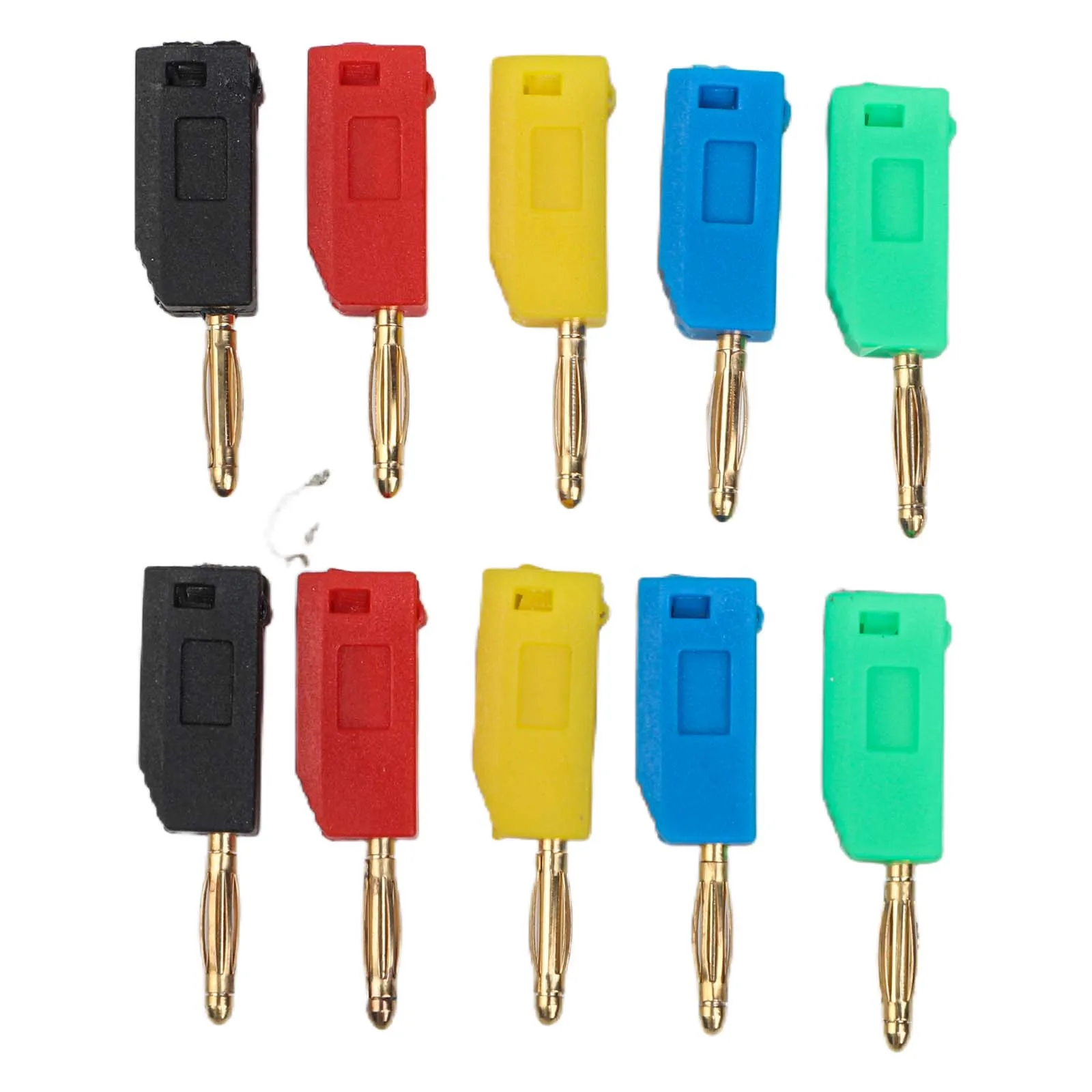 10PCS Stackable 2MM Banana Connectors with Four Leaf Head Design for Enhanced Insertion Stability in Test Benches