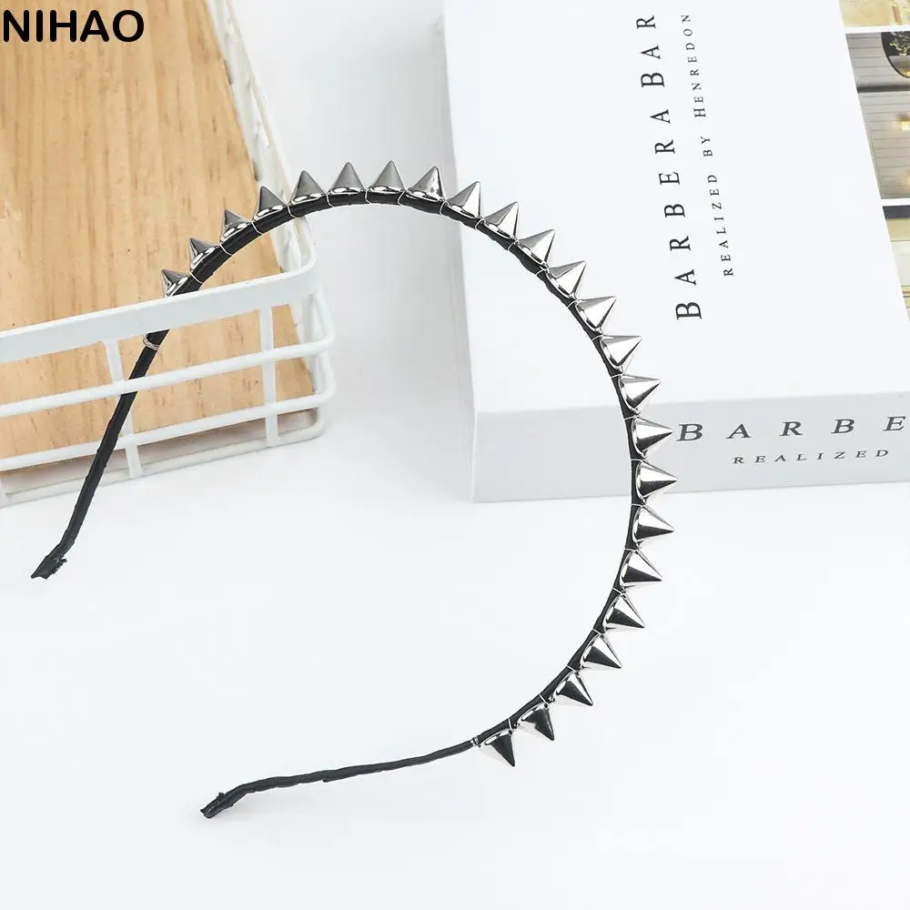 

Chic Captivating Fashion Gift Rock Party Bow Women Spike Jewelry Headband Hair Band Rivets Hair Clips