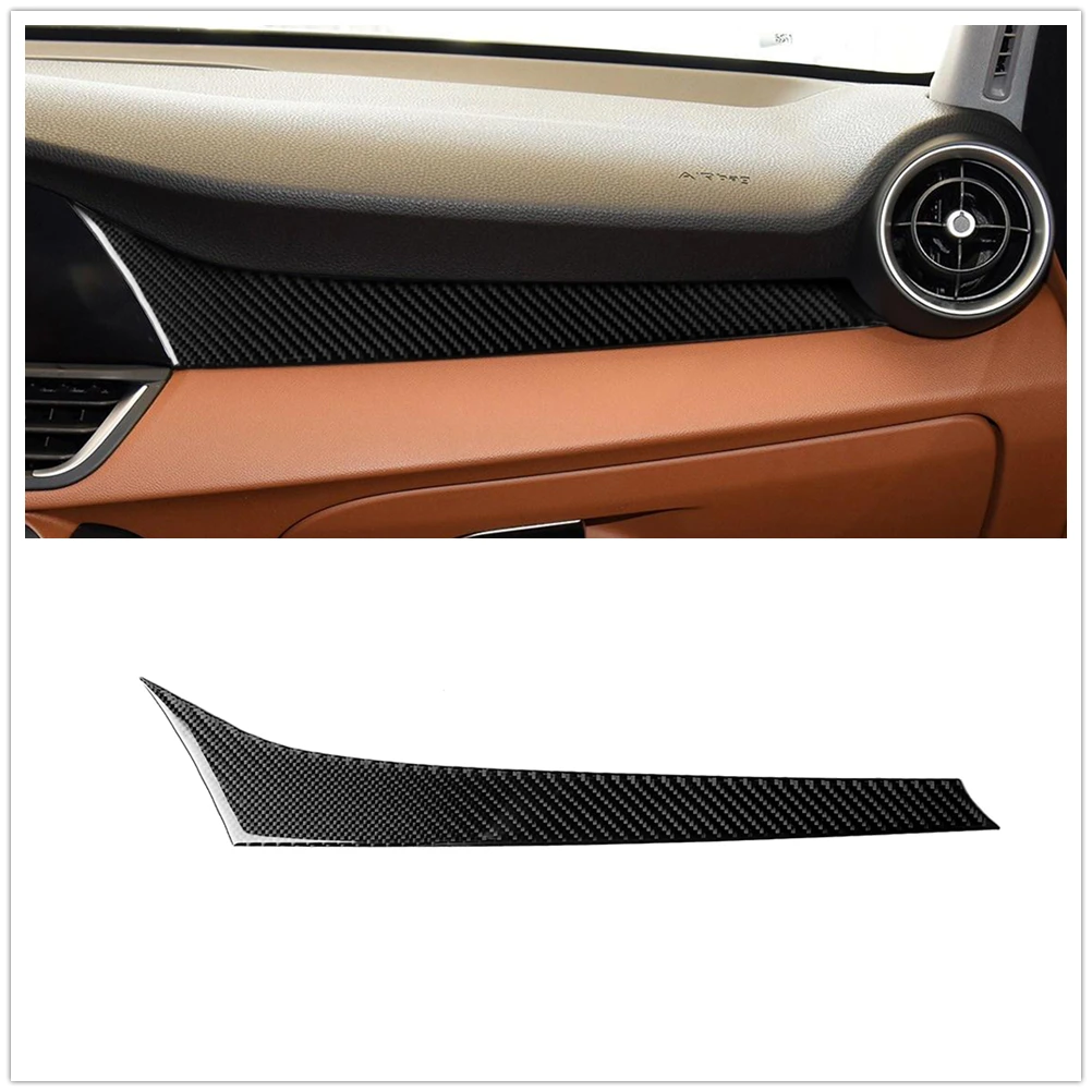 

Carbon Fiber Interior Dashboard Cover Trim Dash Board Panel Decorative Sticker For Alfa Romeo Giulia 2017 2018 2019 2020